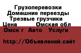 Грузоперевозки. Домашние переезды. Трезвые грузчики. › Цена ­ 150 - Омская обл., Омск г. Авто » Услуги   